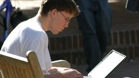 Student making an appointment on their laptop
