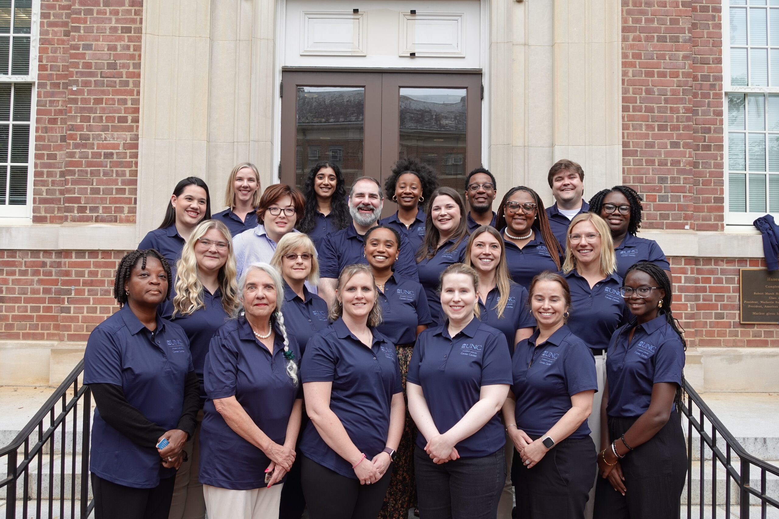 UNC Career Center team in front of historic Hanes Hall at UNC-Chapel Hill